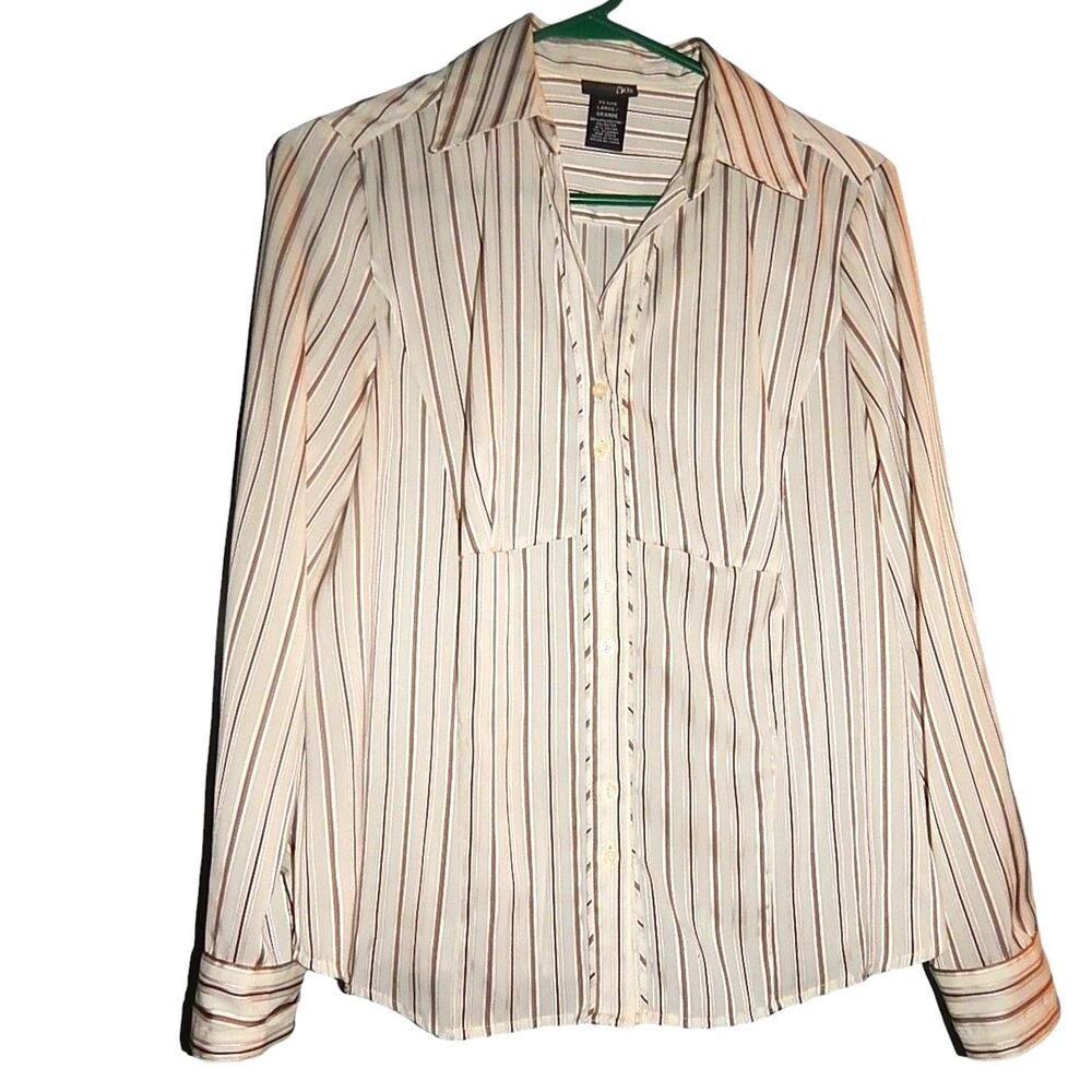 East 5th women’s petite large striped button down blouse